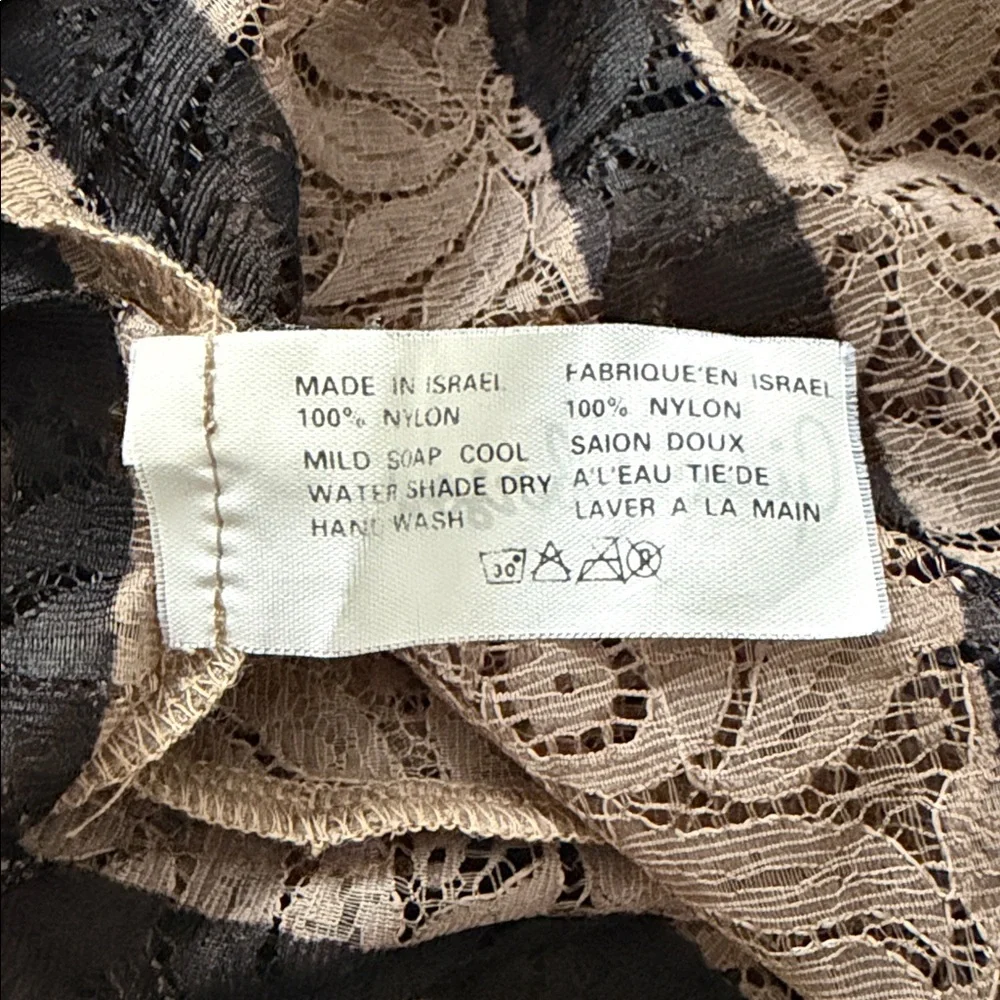 VTG Lace High Waist Shorts Size EU 40 Stripes Loungewear Coquette 90s Retro - Picture 8 of 9
